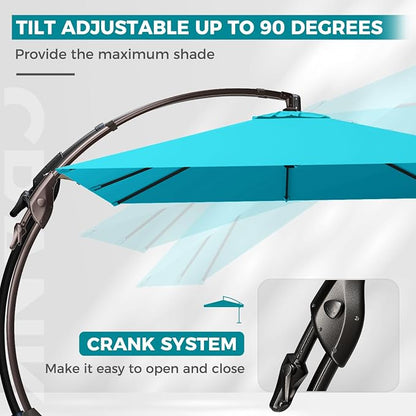 Grand patio 10x10 FT Sunbrella Square Cantilever Umbrella - Image 6