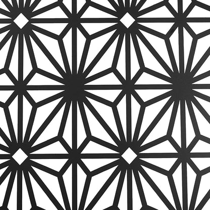 75" H×35" W Decorative Outdoor Privacy Screen with Stand, Outdoor Decor Privacy Fence Screen Metal Fence Panels, Free Standing Metal Divider for Patio Lawn Deck (Black-Snowflake)
