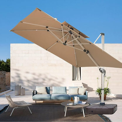Cantilever Patio Umbrella with Cross Base and Cover Included - Image 6