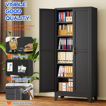 GAIOUS 75''Tall Metal Garage Storage Cabinet, File Cabinet - Image 3