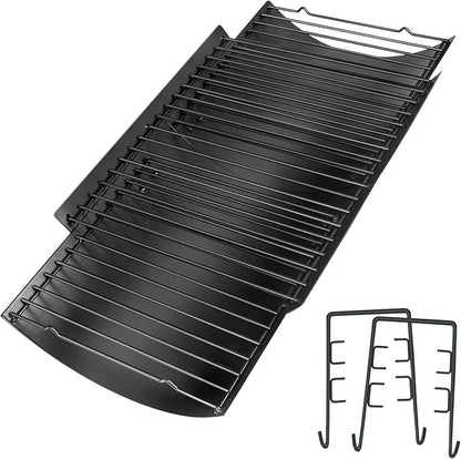 Adjustable Ash Pan for Chargriller Charbroil Grill Charcoal Tray Metal Ash Drip Trays Catcher 23.62" to 35.43" 1224 1324 2121 Fire Grate for Oklahoma Joe Royal Gourmet Replacement Parts