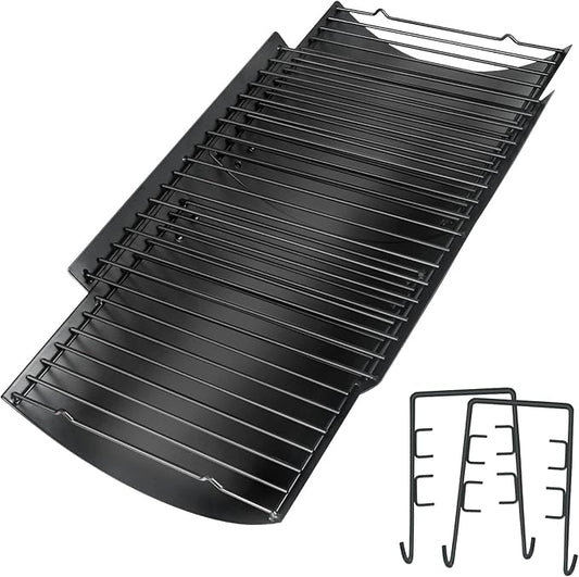 Adjustable Ash Pan for Chargriller Charbroil Grill Charcoal Tray Metal Ash Drip Trays Catcher 23.62" to 35.43" 1224 1324 2121 Fire Grate for Oklahoma Joe Royal Gourmet Replacement Parts