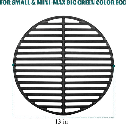KAMaster Cast Iron Cooking Grids Grates Compatible with Small and Mini-max Big Green Egg Charcoal Grill Round Grill Grate(13"-Fit Small/Mini-max)