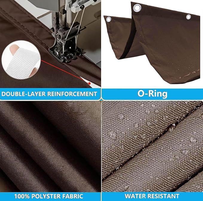 Retractable Wave Sun Shade Cloth 13' x 23' Sun Shade Sail Waterproof Polyester - Image 3
