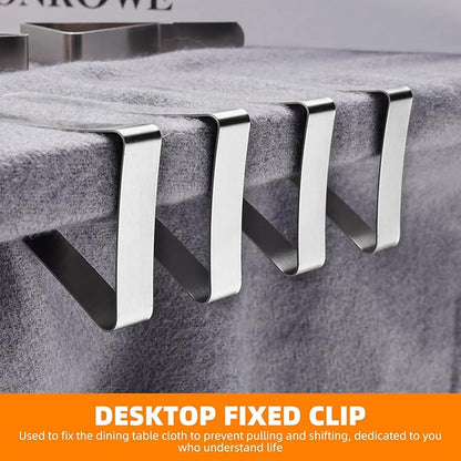 24 Pack Tablecloth Clips - Heavy Duty Picnic Table Clips, Stainless Steel Table Cloth Cover Clamps, Table Cloth Holders Ideal for Restaurant Picnics Marquees Weddings Graduation Party (24)