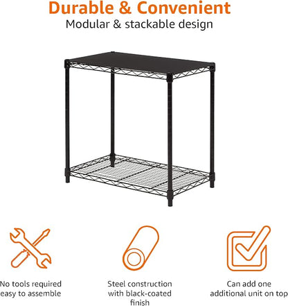 Amazon Basics 2-Shelf Stackable Storage, 13.3" D x 23.2" W x 22.2" H - Image 5