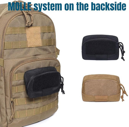 Tactical Modular Pocket Pouch Molle Small Tool Belt Hook Elastic Loops Plate Carrier Military Hunting Vest Mini Bag Outdoor (Tan)