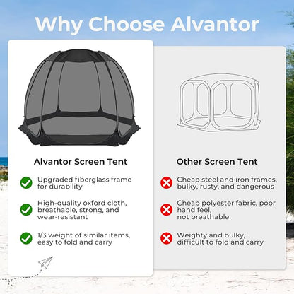 Alvantor Pop Up Screen House Tent, Instant Outdoor Gazebo - Image 6