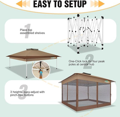 COBIZI 13x13 Pop Up Canopy Tent Gazebos On Clearance- Upgrade Metal Outdoor - Image 7