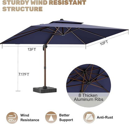 10x13FT Cantilever Outdoor Patio Umbrellas - Image 6