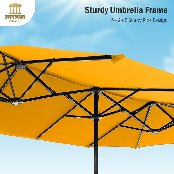 13 ft Large Double-Sided Patio Umbrella, Outdoor Umbrella, Market Umbrella - Image 3
