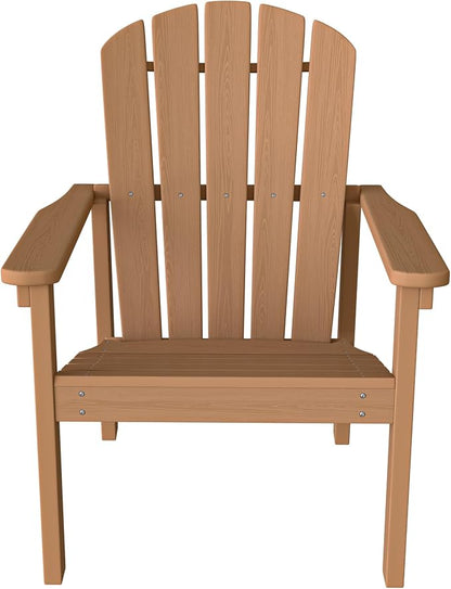 Compact Stackable Adirondack Chairs Set of 4, Teak | 26.3" Wide HDPE, - Image 8