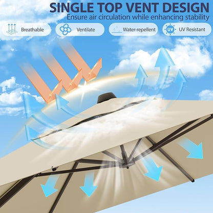 10' X 10' Patio Umbrella Cantilever Outdoor Rectangle Umbrella - Image 5