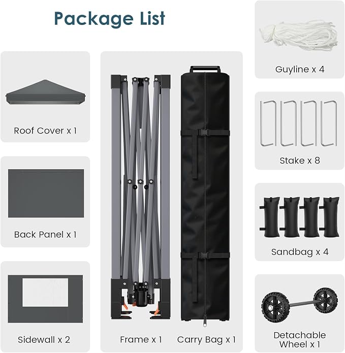 Raynesys 10x10ft Pop Up Canopy Tent - Image 6