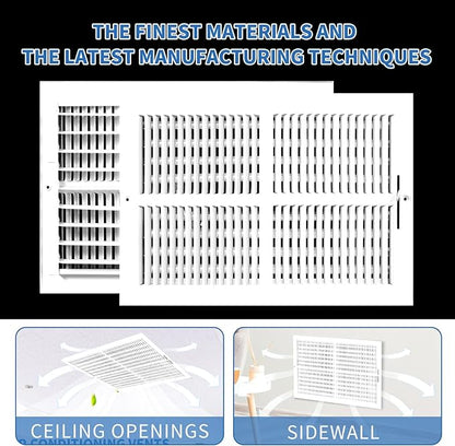 16x12 Vent Register [Duct Opening], Vent Covers for Home Ceiling, Two-Way Ventilation Register, Adjustable Solid Steel Wall Register Vent Cover (16"W x 12"H [Duct Opening])