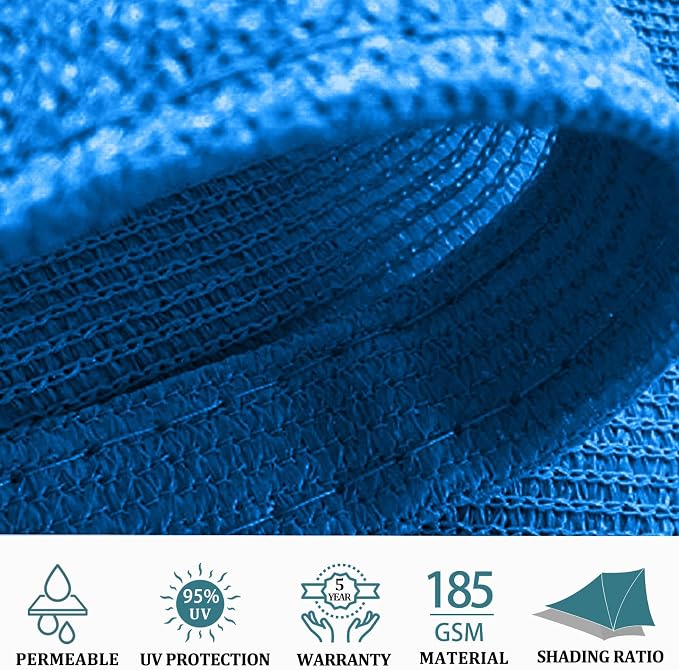 Shade&Beyond 5'x8' Sun Shade Sail Canopy Rectangle, UV Block Breathable Curved - Image 3