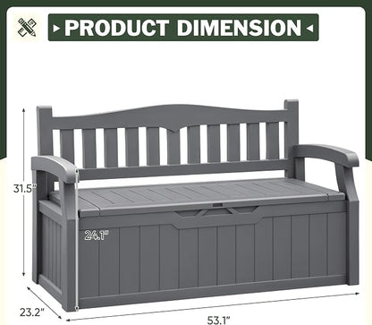 Flamaker 80 Gallon Storage Bench, Deck Box - Image 3