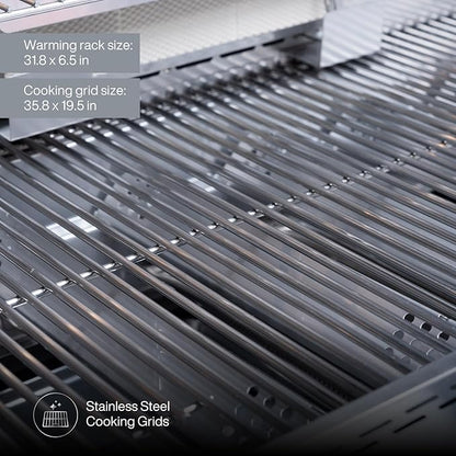 Spire Premium 6 Burner Built In Gas Grill Island Head, Stainless Steel 36 Inch Propane Grill with Rear Burner, 73,000 BTUs, 904 SQ In Racks with Dual Fuel Compatibility - 740-0781P