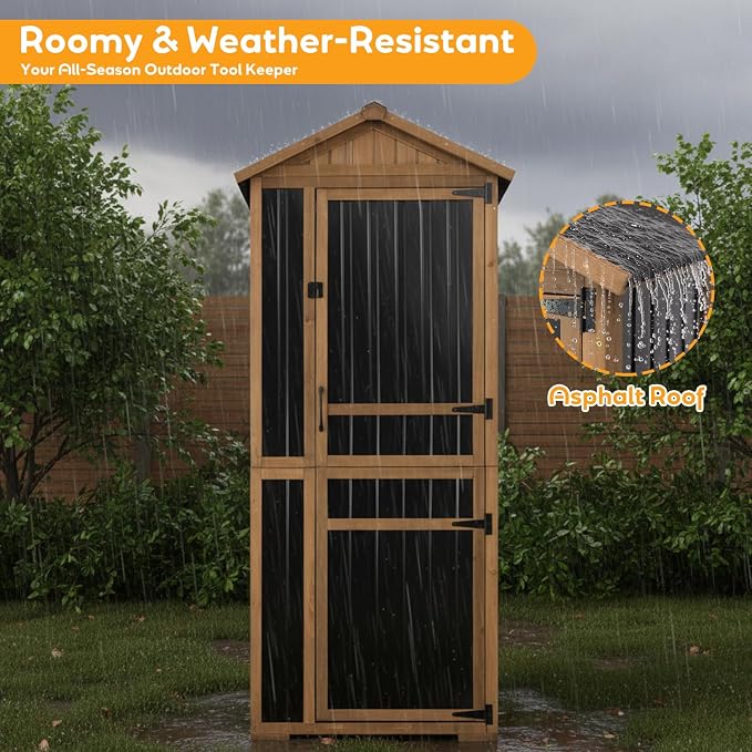 Outdoor Storage Cabinet, Extra-Tall Shed - Image 5