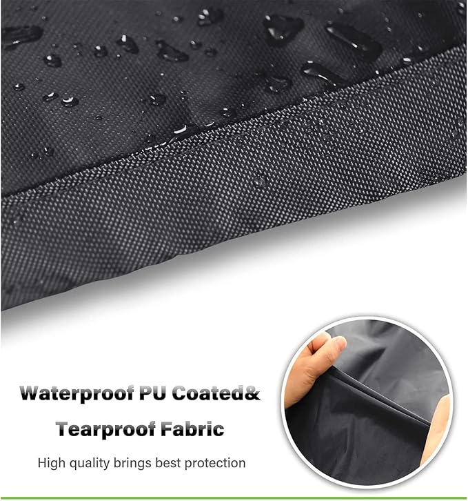 Round Patio Table Cover for Outdoor Table Chairs Set,600D Outdoor Furniture Cover Waterproof,96" Dia x 28" H,Black