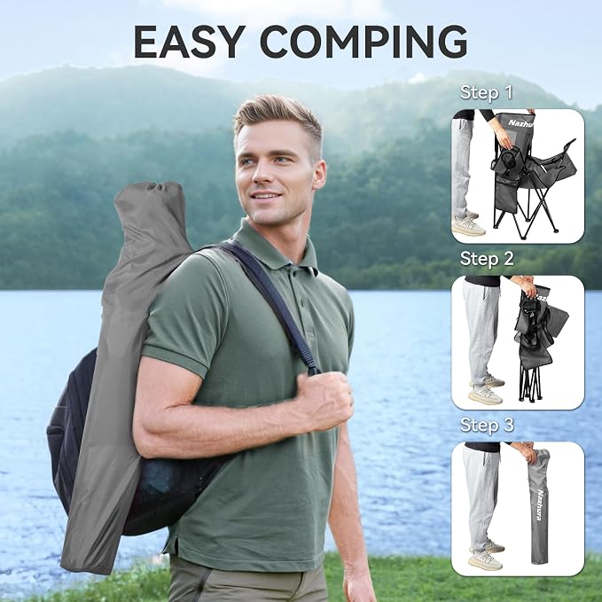 Nazhura 4 Pack Outdoor Camping Chairs Folding/Foldable/Portable - Image 5