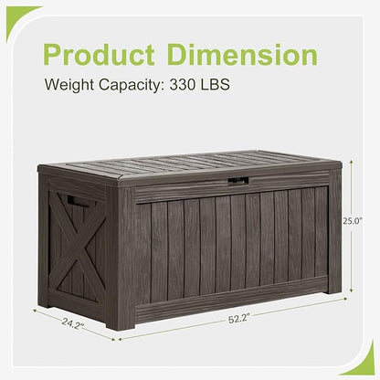 Greesum 120 Gallon Deck Box, Resin Outdoor Storage Container, Garden Tools - Image 7