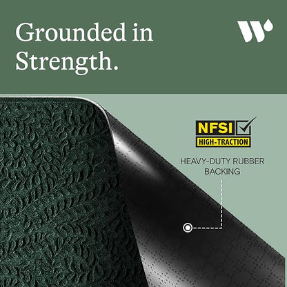 WaterHog Indoor/Outdoor Door Mat, 3' x 5', Made in USA, Durable & Skid-Resistant Front Door Rug, Decorative, Water-Trapping & Heavy-Duty Entryway Floor Mat For Your Home, Boxwood Collection, Evergreen
