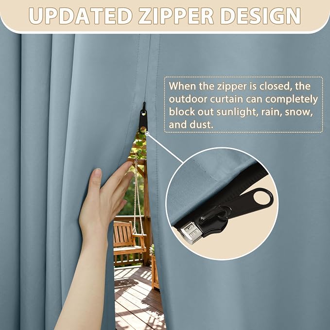 HDCAXKJ Waterproof Outdoor Curtains - Image 2