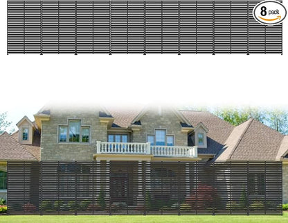 Privacy Fence Screen with Stand 6 Panel 72" H×47" W HDPE Decorative Panels with Steel Poles and Stand, Air Conditioner Fence Panels, Privacy Screen for Outdoor Backyard, Balcony, Pool