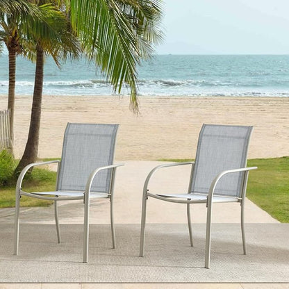 Outdoor Dining Chairs Set of 2, Stackable Patio Chairs by Seekverse