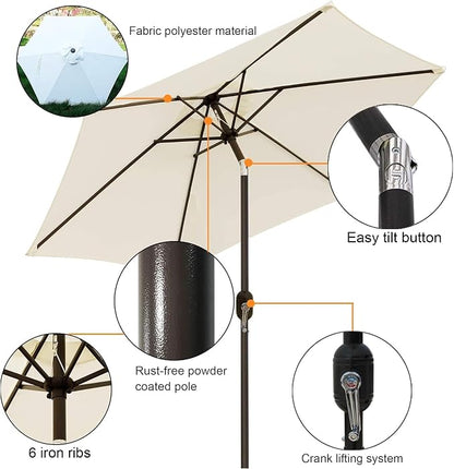 7.5 ft Patio Umbrella, Yard Umbrella, Outdoor Market Umbrella - Image 2