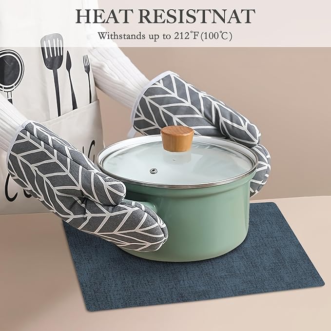 Faux Leather Heat Resistant Placemats Set of 6 – Waterproof Oilproof Wipeable Dining PU Vinyl Place Mat Easy Clean Table Mats for Kitchen/Dining/Party/Holiday, Navy Blue
