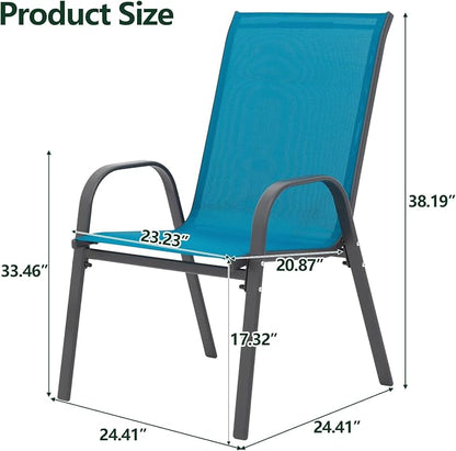 Majnesvon Outdoor Patio Chairs Set of 8, Stackable Patio Chairs, Front Porch - Image 2