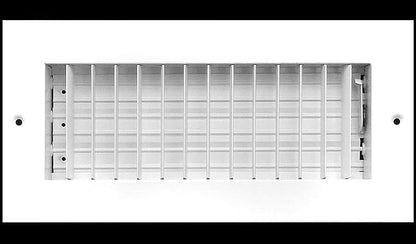 HVAC Premium 10''w x 4''h Adjustable AIR Supply Diffuser - HVAC Vent Cover Sidewall or Ceiling - Grille Register - High Airflow - White [Outer Dimensions: 11.75''w X 5.75''h]