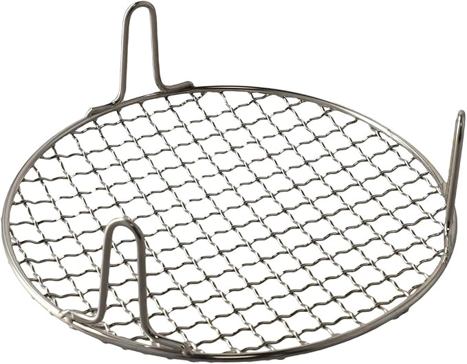 Stainless Steel BBQ Grill Grid with Legs, Round Grid Cooking Net, Even Heating for Outdoor Camping and Home Barbecue(20cm)