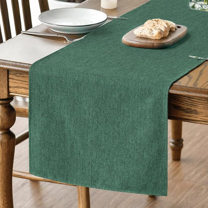 Artoid Mode Forest Green Table Runner, Seasonal Christmas Spring Washable Kitchen Dining Table Decoration for Home Party Decor 13x48 Inch