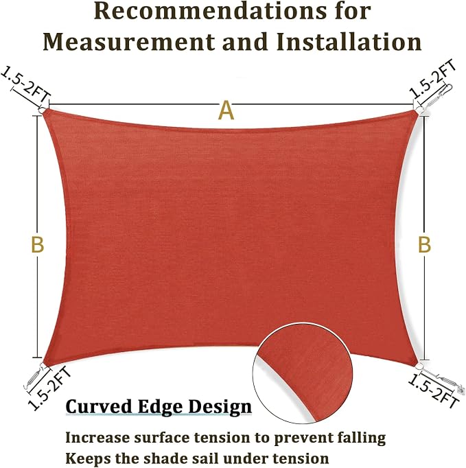 Shade&Beyond 18'x28' Sun Shade Sail Canopy Rectangle, UV Block Breathable - Image 5