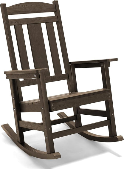 LUE BONA Outdoor Rocking Chairs Set of 4, Weather Resistant HDPS Poly Rocker - Image 8