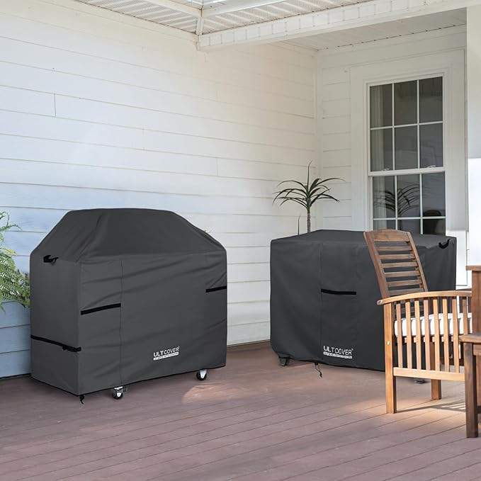ULTCOVER Waterproof Grill Cover 52 inch, Heavy Duty BBQ Cover for 2-4 Burners Outdoor Gas Barbecue Grill, Black