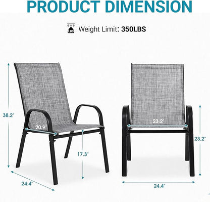 Patio Chairs Set of 4, Breathable Textilene, Weatherproof Frame, Quick Setup - Image 2