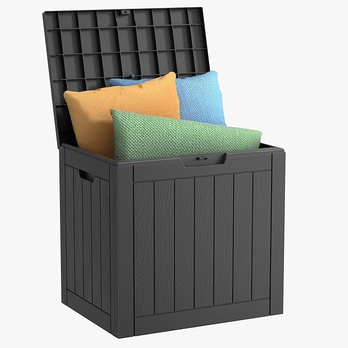 DRATO 35 Gallon Outdoor Storage Box Waterproof, Lockable Resin Deck Box by DRATOprovidesawarmandcozy