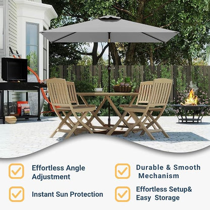6.5' x 10' Rectangular Patio Umbrella Large Outdoor Market Umbrella w/UV - Image 5