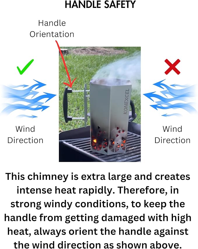 Heavy Duty Charcoal Chimney Starter, XXL Size, BBQ Chimney Starter for Charcoal Grill and Barbecues, Sturdy and Easy to Use BBQ Grill Tool for Rapid Fire Starter, Fire Starter Set (Steel)