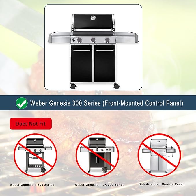 Heat Deflectors for Weber Genesis 300 Series Grills with Front Control Knob, Genesis S310 S320 S330 E310 E320 E330,13.26" Heat Deflectors for Weber 7620 7621 (7622 * 2, Porcelain Steel)