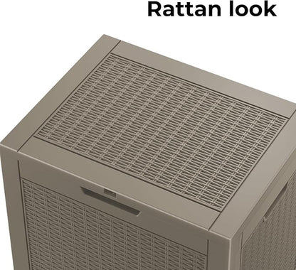 Resin Deck Box - 31 Gallon Lockable Outdoor Storage, Water-Resistant Indoor/Outdoor Bin for Package Delivery, Patio Cushions, Gardening Tools