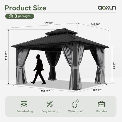 Aoxun Gazebo 12x14 Hardtop Gazebo - Image 2