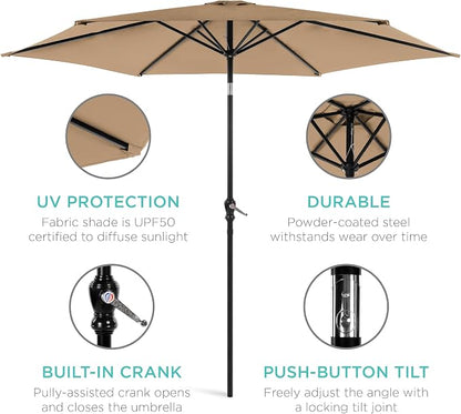 Best Choice Products 10ft Outdoor Patio Umbrella, Outdoor Table Umbrella - Image 5