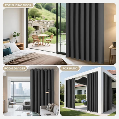 Joydeco Blackout Patio Sliding Door Curtains, Privacy Room Divider Curtains | - Image 8