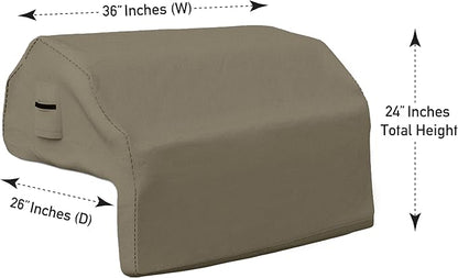 Covers & all Built-in Outdoor Grill Cover, Durable 12 Oz Waterproof Cover Max Material with Air Pocket & Elastic for Snug Fit (36" W x 26" D x 24" H Inches, Beige)
