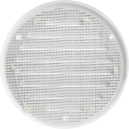 Square Ventilation Grille / 5" Inch Inside Measurement/White Metal Air Vent Louver - Inside/Outside use/Ø 5.25" Inch Outer Measurement